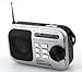 Anncia New Portable FM/AM/SW radio Speaker with Micro TF card and USB flash driver MP3 player. (1106 Silver)