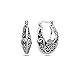 LeCalla Sterling Silver Jewelry Oxidized Polished Electroforming Puffy Filigree Bali Hoop Earrings for Women Teen