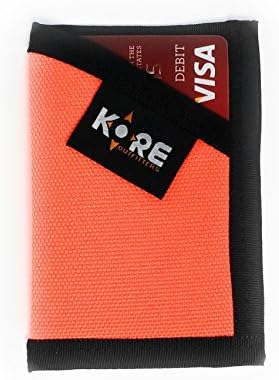 Wallet Slim Minimalist Front Pocket Money Clip Card Holder - Orange and Black - KORE Outfitters Made in USA