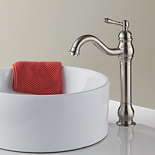 MYHB 360° Swivel Spout Bathroom Vessel Sink Faucet with Drain Brass