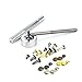 WXJ13 4 Colors Leather Rivets Metal Cap Rivets Single Cap Rivets with 3 Pieces Tool Kits for Rivets Replacement, Leather Decoration, 3 Sizes (Total 144 Sets)
