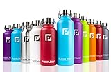 Glacier Point Vacuum Insulated Stainless Steel Water Bottle (32oz|25oz|17oz) Double Walled Construction, Premium Powder Coating, Leak Proof, Sweat Proof. Includes 2 Interchangable Lids