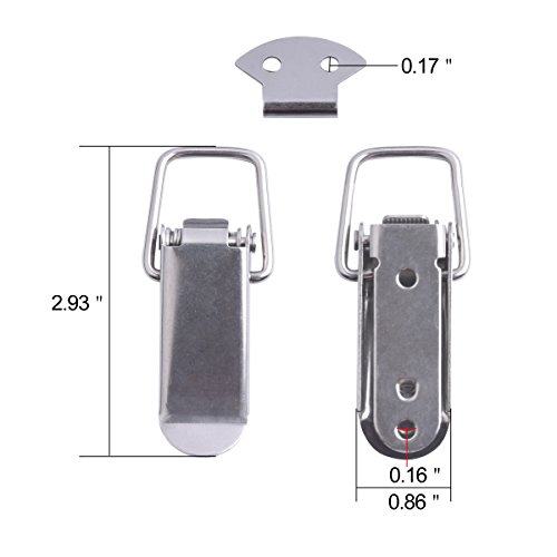Accessbuy Stainless Steel Spring Loaded Toggle Latch Catch Clamp Clip for Trunk, Case, Box, and Chest with 4 Pack (90mm Overall Length)