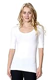 CordiU Apparel Burnout Slub Knit V-Neck 3/4 Sleeve Stretch T-Shirt Top Tee