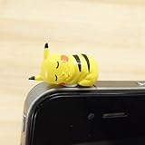 ZOEAST(TM) Cute Pikachu Stitch Dust Plug 3.5mm Phone Plug Headphone Jack Earphone Cap Ear Cap Plug Charm Compatible with iPhone 5 5S SE 6 6S Plus Ipad 2 3 4 Mini Ipod (Sleeping Pikachu)