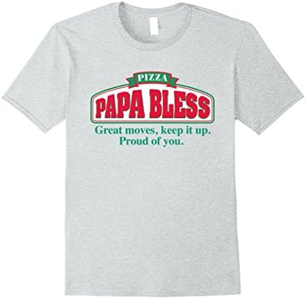 Mens Papa Bless Pizza - Funny Internet Meme Goofs T shirt Medium Heather Grey