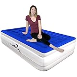 EnerPlex Premium Dual Pump Luxury Air Mattress Airbed with Built in Pump Raised Double High Blow Up Bed for Home Camping Travel 2-Year Warranty – 13″ High
