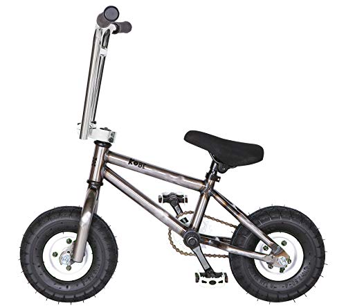 Kobe "Rusty Rat Rod" Mini BMX - Raw + White - Freestyle, Trick, Stunt Bicycle 10" Wheels - Thumbnail 6