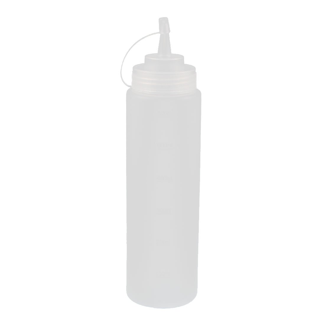 Photo 1 of uxcell 600ml 24oz Kitchen Clear Plastic Squeeze Bottles Condiment Ketchup Mustard Oil Salt