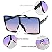 Big XL Large Oversized Super Flat Top Square Two Tone Color Fashion Sunglasses (Black/Purple Pink Lens, 69)