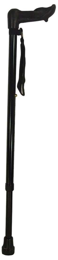 Aidapt Left Handed Adjustable Height Lightweight Walking Stick with Anti Slip Ferrule Foot to Aid Stability and Confidence when Walking Supplied with a Hanging Carry Strap