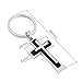 Jzcky Shzrp Elegant Cross Key Ring Key Pendant Keychain (Silver and Black Cross)
