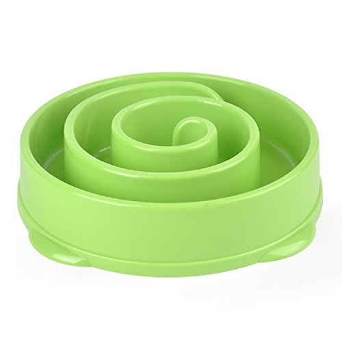 HENREK Pet Bowl Slow Feeder Bowl Fun Anti-choking Healthy Bowl for Puppy Dog Cat (Large (Diameter 10.6" x Height 2"), Green) - Thumbnail 2