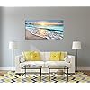 Baisuart S02250 Canvas Prints Wall Art Beach Sunset Ocean Waves Nature Pictures Stretched Canvas Wooden Framed for…
