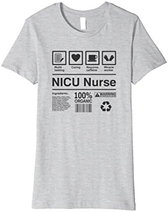 Womens NICU Nurse T-Shirt Small Heather Grey