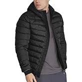 Flygo Mens Lightweight Puffer Jacket Hooded Insulated Winter Jackets Water Resistant Down Bubble Puffy Coats