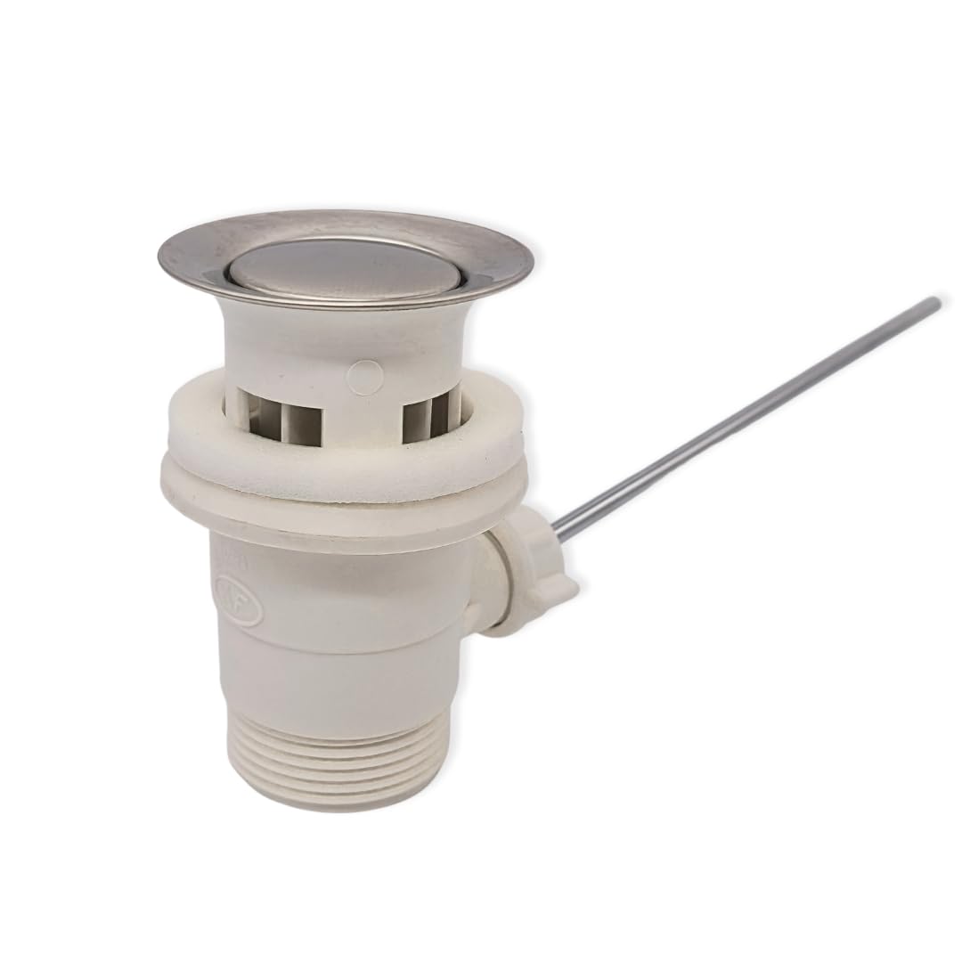 Schläfer 40510020 | Universal Siphon Drain for Sink and Bidet with Plastic Pop-up Plug with 1 1/4 Inch Connection and Overflow