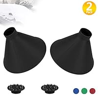 HLovebuy Round Windshield Ice Scraper, Magic Cone-Shaped Car Windshield Ice Scraper, Magic Funnel Car Snow Removal Shovel Tool Black 2 Pack