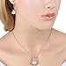EleQueen Women's Crystal Cream Simulated Pearl Bridal Pendant Necklace Leverback Earrings Set Ivory Color