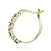 Yellow Gold Flash Sterling Silver Created Emerald Small Round Hoop Earrings for Women