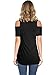 Amoretu Womens Casual Cold Shoulder Short Sleeves Tee Shirts for Summer(Black, XL)