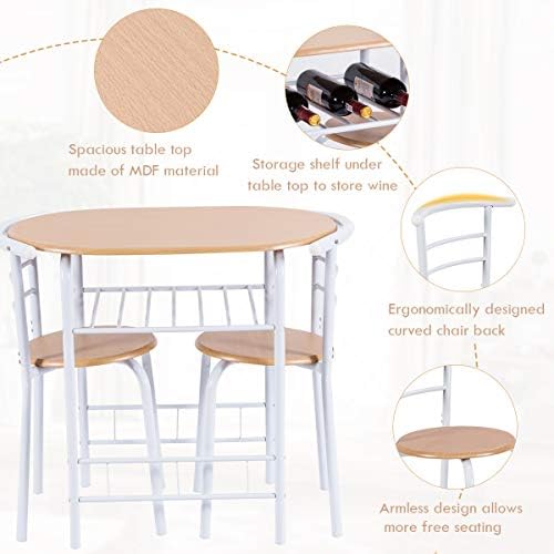 Compact dining set with two chairs, worth $89.90 as of Aug 09, 2023.