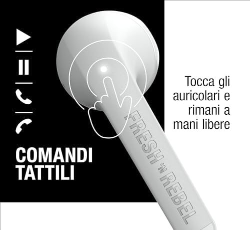 Twins Core, True Wireless Auricolare Bluetooth Cuffie con Assistente vocale, Controllo Touch e Microfono incorporato, 30 ore di riproduzione (Ice Grey)