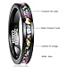 Vakki 4mm 8mm Black Tungsten Rings Inlaid with Crushed Created Opal Wedding Engagement Band for Men Comfort Fit Size 4-12