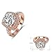 LuckyWeng New Exquisite Fashion Jewelry Rose Gold Square Austrian Crystal Diamond Zircon Ring