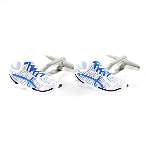Mendepot Fashion men's novelty shoe cufflink white sneaker cufflink running shoe cufflink