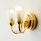 1/12 Dollhouse Miniature Self-control W/Battery WAll Double-headed LED Light