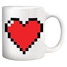 OrangeTag Magic Morning Mug Coffee Tea Milk Hot Cold Heat Sensitive Color-changing Pixel Heart Morphing Mug