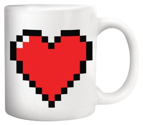 OrangeTag Magic Morning Mug Coffee Tea Milk Hot Cold Heat Sensitive Color-changing Pixel Heart Morphing Mug