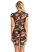 Agoky Women's Sexy See Through Bodycon Camouflage Gauze T-Shirt Dress Side Slit Clubwear Camouflage Medium