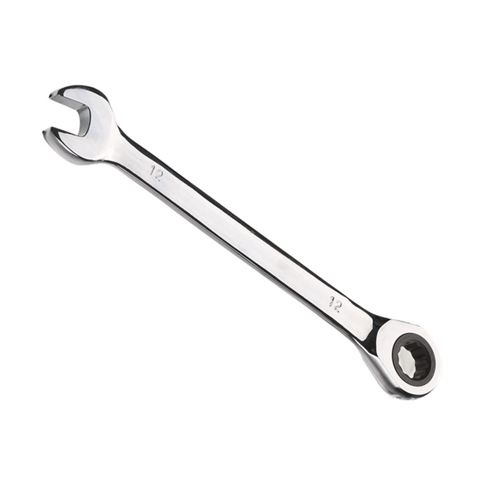 Vokenforu 12mm Ratchet Spanner, Ratcheting Combination Wrench, Hardened Chrome Vanadium Steel Open End Spanner Metric