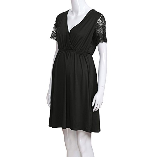 Londony ♥‿♥ Clearance Clothing 815,Pregnant Womens Nursing Nightgown Pregnancy Dress Lace Splice Maternity Dress
