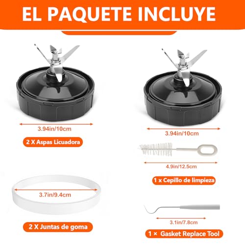 GLINTYU 2 Piezas Repuesto Aspas Licuadora Ninja, 7 Aletas, Repuestos Ninja | Compatible con Ninja Licuadora Blenders Auto iQ BL480 BL642 BL801, Nurti Ninja 1000W/1500W, Foodi Power Blender SS10, SS101C