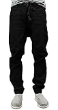 Victorious Mens Twill Jogger Pants (X-Large, Black)