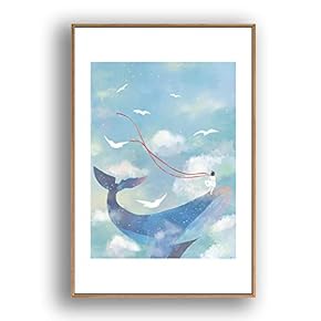 Framed Canvas Wall Art for Living Room, Bedroom Whale Canvas Prints for Modern Home Decoration Ready to Hang - 16"x24" inches