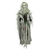 Holidayana Animatronic Floating Skeleton- Motion Activated Halloween Decoration with Lighted Eyes & Scary Sounds