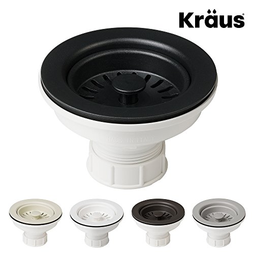 Kraus Kitchen Sink Strainer for 3.5-Inch Drain Openings in Black