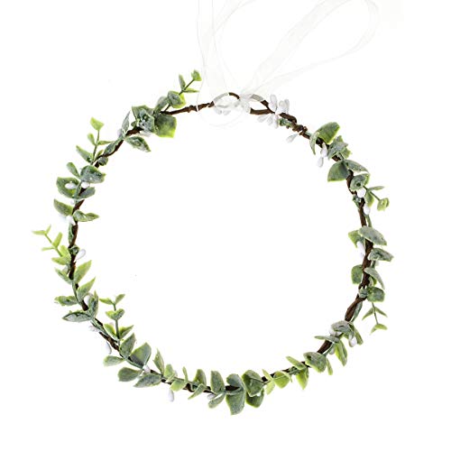 June Bloomy Greenery Leaf Crown Rustic Wedding Headpiece Bridal Headband Photo Prop (S-Leaf)