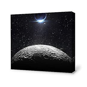 Canvas Wall Art for Living Room,Bedroom Home Artwork Paintings Charming Moon Ready to Hang - 12x12 inches