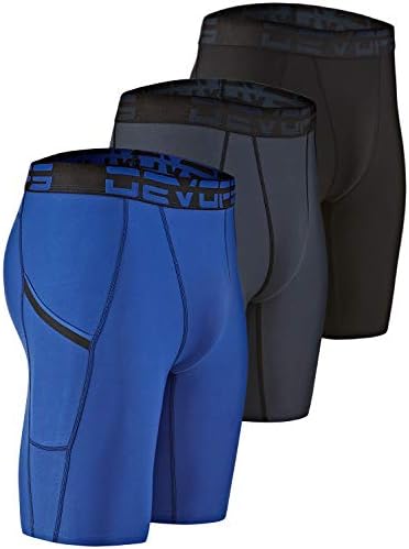 DEVOPS Men’s 3 Pack Sports Performance Active Compression Cool Dry Baselayer Shorts DEVOPS Men’s 3 Pack Sports Performance Active Compression Cool Dry Baselayer Shorts