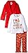 Bunz Kidz Little Girls' Toddler Robe and 2 Piece Christmas Pajama Set, Red, 2T