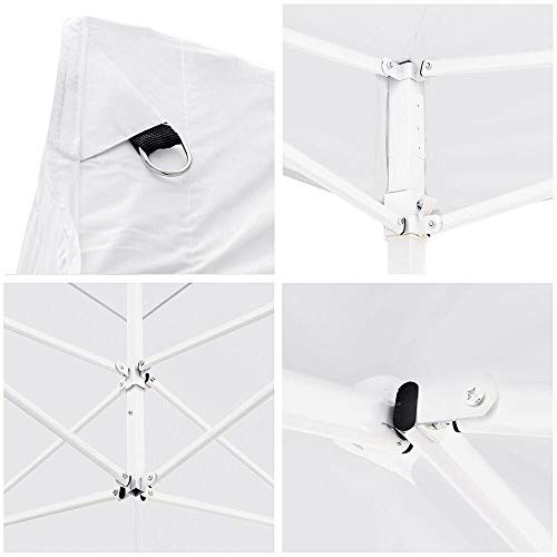 AyaMastro White Outdoor 10' x 20' Gazebo Canopy Garden Shelter Party Wedding Tent w/Detachable Sidewall & Carry Bag with Ebook