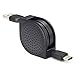 Retractable USB C Cable, TITACUTE Type C to USB Extension Charging Cable with Cord Winder USB Cable Organizer Data Sync Cord for LG V30 G6 Galaxy Note 8 Lumia 950 950XL Nexus 5x 6P Pixel Macbook Black