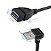 XXONE USB 3.0 Extension Cable - Up & Down Angle - Male to Female - Pack of 2 (Black-Up Down Angle)…