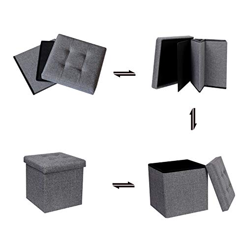 image for B FSOBEIIALEO Storage Ottoman Cube, Toy Chest Folding Footrest Stool S