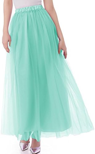 emondora Tutu Tulle A-Line Floor Length Skirt Women Prom Evening Gown Dress up
